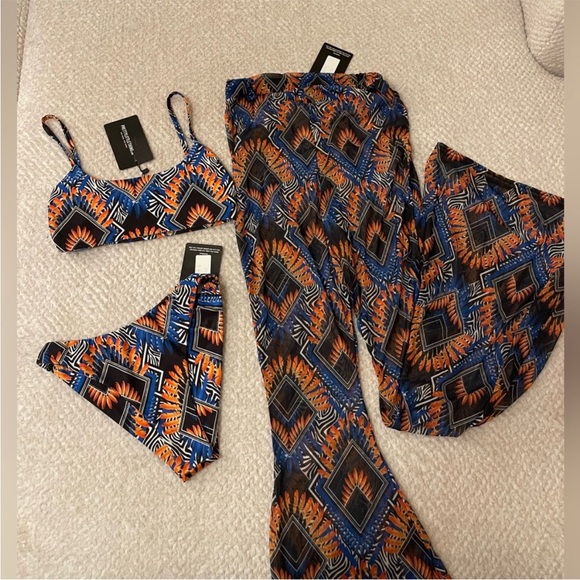 Pretty little thing matching 3 piece tribal swim pants set - Picture 2 of 5